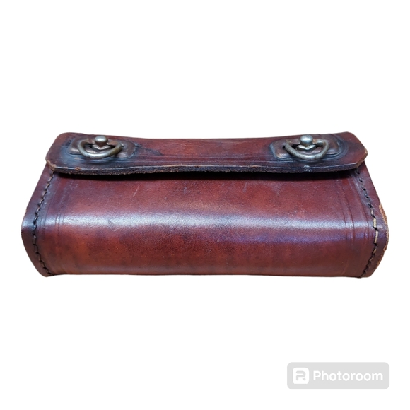 Antique Leather Bicycle Tool Bag - Vintage Saddle Seat Pouch OS - Picture 7 of 9